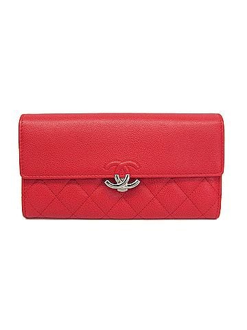 Chanel Cc Box Gusset Flap Quilted Calfskin Red Leather Wallets Accessory (view 1)