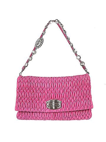 Miu Miu Crystal Clutch Matelasse Leather Pink Leather Handbag (view 1)