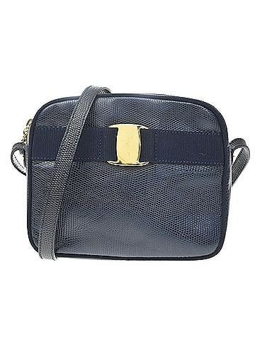 Salvatore Ferragamo Vara Bow Camera Leather Navy Leather Shoulder Bag Bag (view 1)