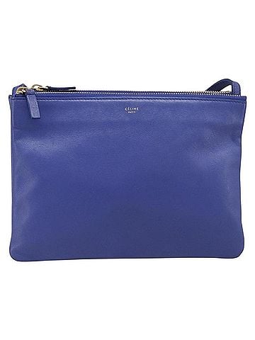 Céline Trio Leather Blue Leather Shoulder Bag Bag (view 1)