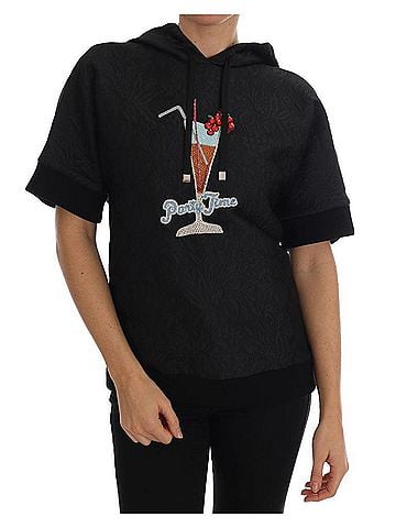 Dolce & Gabbana Black Fairy Tale Crystal Hooded Women's Sweater (view 1)