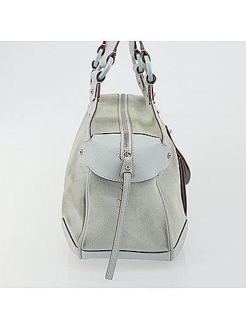 Salvatore Ferragamo Gancini Suede Blue Suede Handbag (view 2)