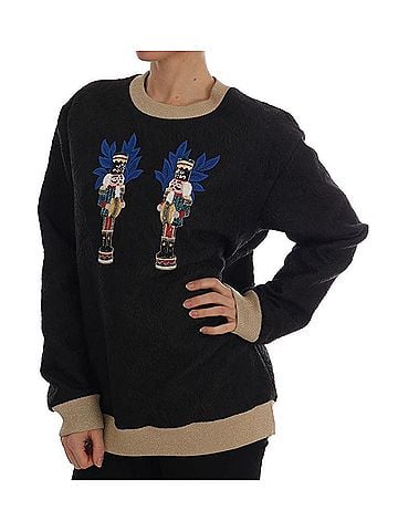 Dolce & Gabbana Black Fairy Tale Brocade Zipper Women's Sweater (view 2)