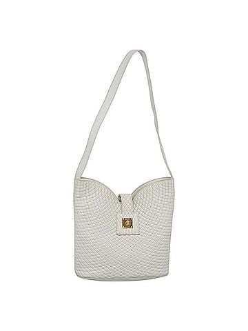 Bally Vintage Quilted Leather White Leather Shoulder Bag Bag (view 1)
