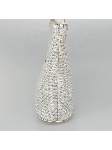Bally Vintage Quilted Leather White Leather Shoulder Bag Bag (view 2)