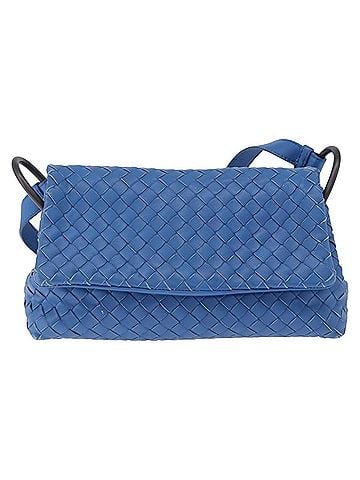 Bottega Veneta Adjustable Flap Intrecciato Nappa Blue Leather Shoulder Bag Bag (view 1)