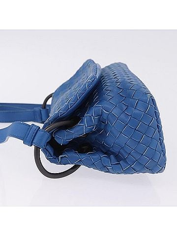 Bottega Veneta Adjustable Flap Intrecciato Nappa Blue Leather Shoulder Bag Bag (view 2)