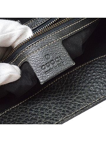 Gucci New Pelham Tote Leather Black Leather Handbag (view 2)