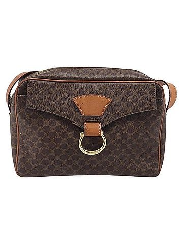 Céline Vintage Macadam Circle Logo Canvas And Leather Brown Pvc Shoulder Bag Bag (view 1)