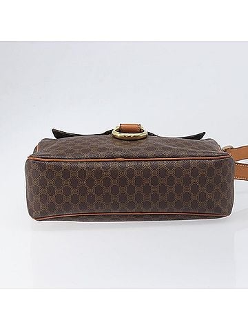 Céline Vintage Macadam Circle Logo Canvas And Leather Brown Pvc Shoulder Bag Bag (view 2)