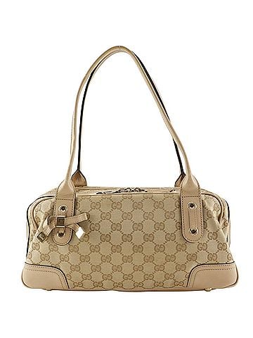 Gucci Princy Boston Gg Canvas And Leather Beige Canvas Handbag (view 1)