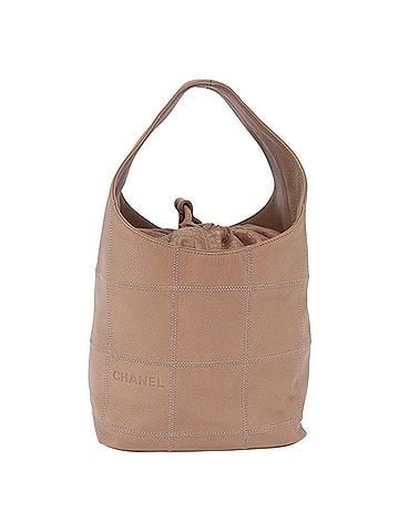 Chanel Square Stitch Tassel Hobo Quilted Leather Beige Leather Handbag (view 1)