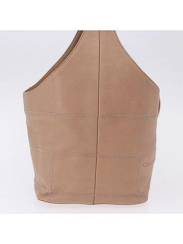 Chanel Square Stitch Tassel Hobo Quilted Leather Beige Leather Handbag (view 2)