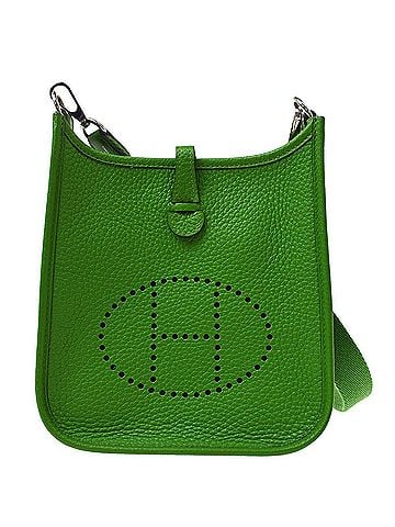 Hermès Evelyne Clémence Green Leather Handbag (view 1)