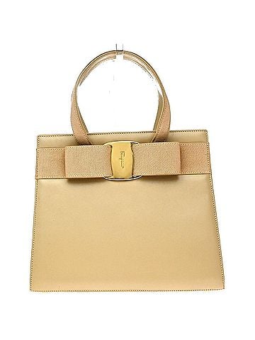 Salvatore Ferragamo Convertible Vara Bow Tote Leather Beige Leather Handbag (view 1)