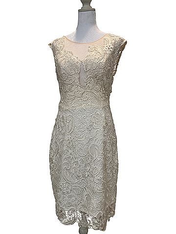 Soieblu Ivory Lace Midi Sheath Dress Cocktail Dress (view 1)