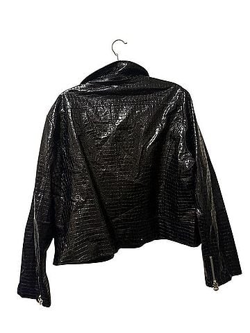 Scoop Croc-Texture Moto Jacket Jacket (view 2)
