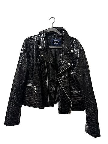 Scoop Croc-Texture Moto Jacket Jacket (view 1)