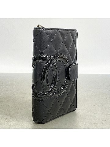 Chanel Chanel Cambon Lambskin Wallet, Black, Women's (view 2)
