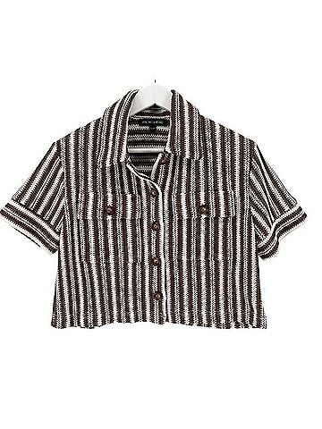 Veronica Beard Cropped Knit Shirt Short Sleeve T-Shirt (view 1)