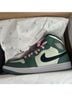 Nike 100% Leather Green Pink Black White Sneakers Size 8 1/2 - photo 6