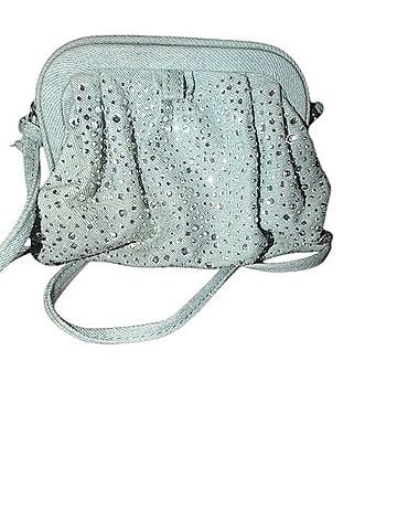 Zara Gray Rhinestone Sparkle Mini Shoulder Bag Evening Purse Clutch (view 2)