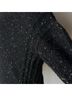 Sandro Solid Graphic Black Gold Wool Sweater Size S - photo 12
