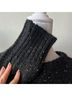 Sandro Solid Graphic Black Gold Wool Sweater Size S - photo 10