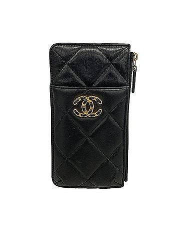 Chanel Chanel Long Wallet, 19, Lambskin, Black, Women's, P3454103 (view 1)