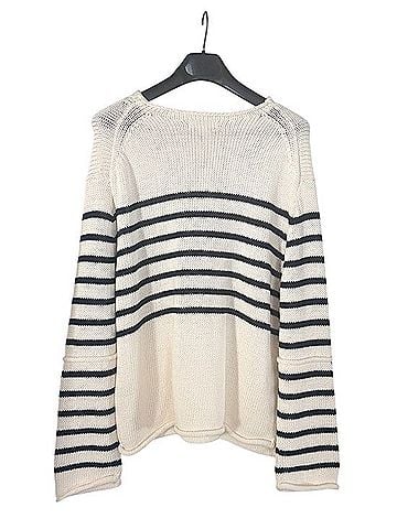 Banana Republic Cotton Roll Neck Striped Sweater Pullover Sweater (view 2)
