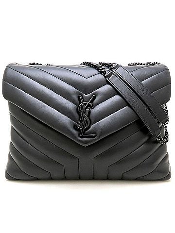 Yves Saint Laurent YVES SAINT LAURENT Lulu Medium Shoulder Bag 574946 Calfskin Black Women's 353497 (view 2)