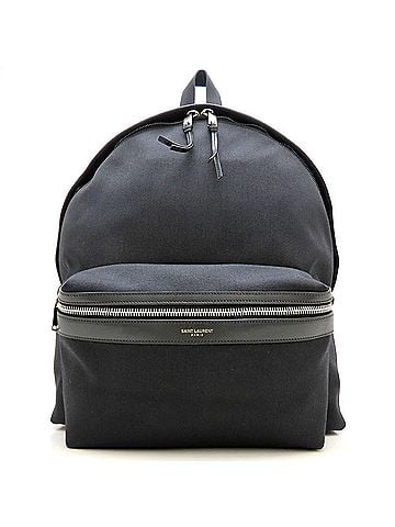 Yves Saint Laurent YVES SAINT LAURENT City Backpack 435988, Canvas x Leather, Black, Women's/Men's, Item No. 353492 (view 1)