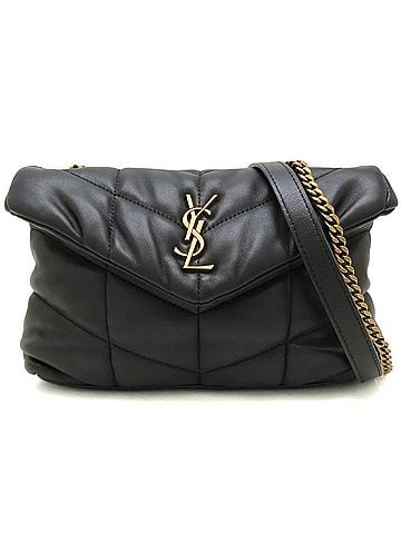 Yves Saint Laurent YVES SAINT LAURENT Lulu Puffer 620333 Shoulder Bag, Lambskin, Black, Women's 353496 (view 2)