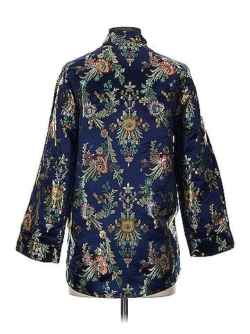 Mango MNG by Mango Floral Embroidered Kimono Jacket Mng 3/4 Sleeve Blouse (view 2)