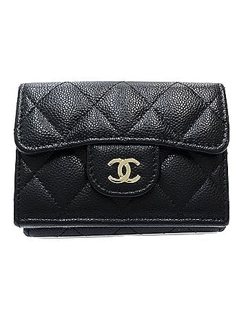 Chanel CHANEL Chanel Tri-fold Wallet AP0230 Classic Small Flap Matelassé Caviar Skin Black Women's 182272 (view 1)