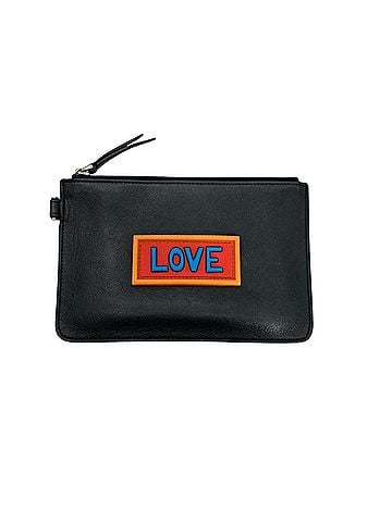 Fendi Fendi LOVE handbag pouch leather black clutch bag for women (view 1)