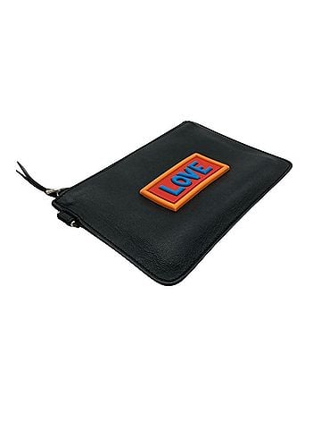 Fendi Fendi LOVE handbag pouch leather black clutch bag for women (view 2)
