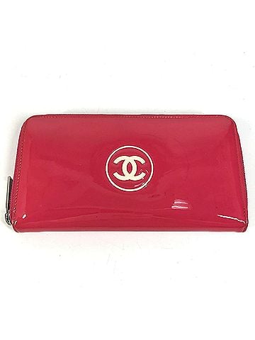 Chanel CHANEL A69091 Makeup CC Coco Mark Logo Long Wallet, Round Zipper, Women's, Pink (view 1)
