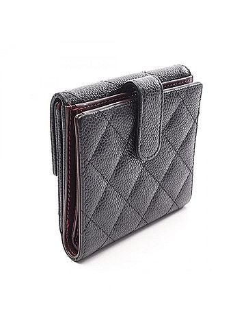 Chanel Chanel Matelassé Double Snap Wallet, Caviar Leather (Grained Calfskin), Women's, Black (view 2)