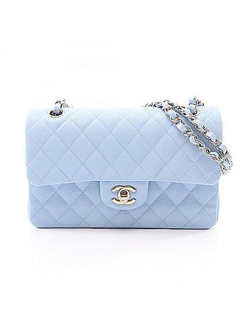 Chanel Chanel Matelassé Double Flap Shoulder Bag/Handbag, Caviar Leather (Grained Calfskin), Women's, Blue (view 1)