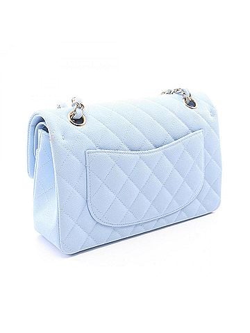 Chanel Chanel Matelassé Double Flap Shoulder Bag/Handbag, Caviar Leather (Grained Calfskin), Women's, Blue (view 2)