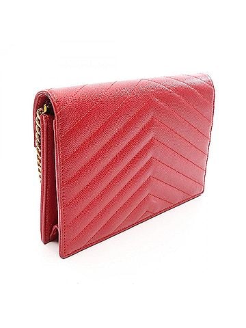 Yves Saint Laurent Yves Saint Laurent Saint Laurent Paris Cassandra Envelope Shoulder Bag/Handbag, Leather, Women's, Red (view 2)