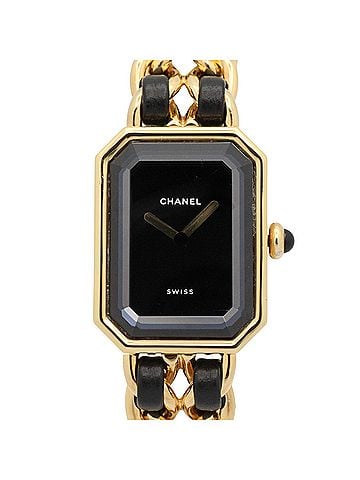 Chanel Chanel CHANEL Première M Watch, Gold Plated Leather, Women's, Black, H0001 (view 1)