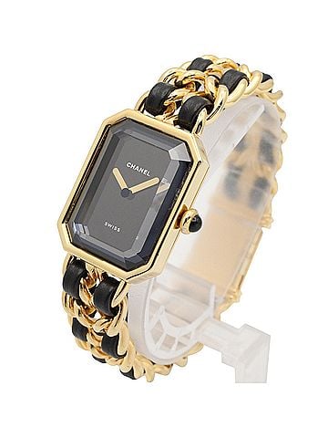 Chanel Chanel CHANEL Première M Watch, Gold Plated Leather, Women's, Black, H0001 (view 2)