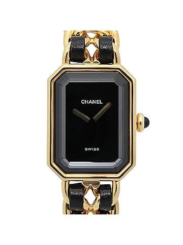 Chanel Chanel CHANEL Première M Watch, Gold Plated Leather, Women's, Black, H0001 (view 1)