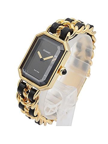 Chanel Chanel CHANEL Première M Watch, Gold Plated Leather, Women's, Black, H0001 (view 2)