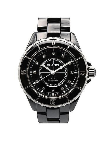 Chanel Chanel J12 12-Diamond Watch, Ceramic, Diamond, Men's, Black, H1626 (view 1)