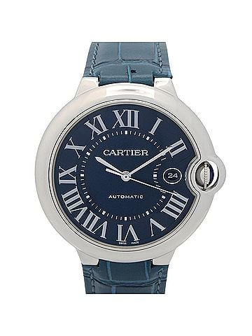 Cartier Cartier Ballon Bleu Watch, Stainless Steel, Leather Strap, Men's, Blue (WSBB0025) (view 1)