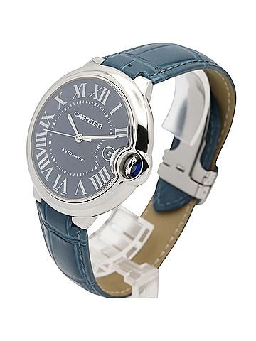 Cartier Cartier Ballon Bleu Watch, Stainless Steel, Leather Strap, Men's, Blue (WSBB0025) (view 2)