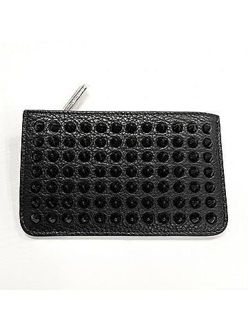 Christian Louboutin Christian Louboutin Panettone Studded Wallet/Coin Case, Leather, Black/Red (view 2)